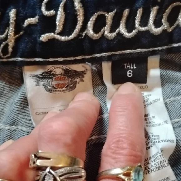 Harley-Davidson Dark Blue Jeans with Silver Embroidery - Picture 5 of 6